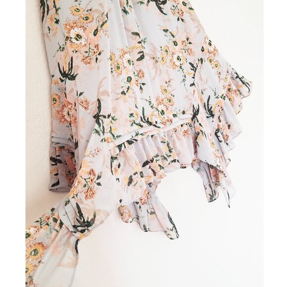 Anthropologie Maeve Magda Ruffle Floral Tunic Tank S Romantic Fairy Sheer $98 - Picture 10 of 15
